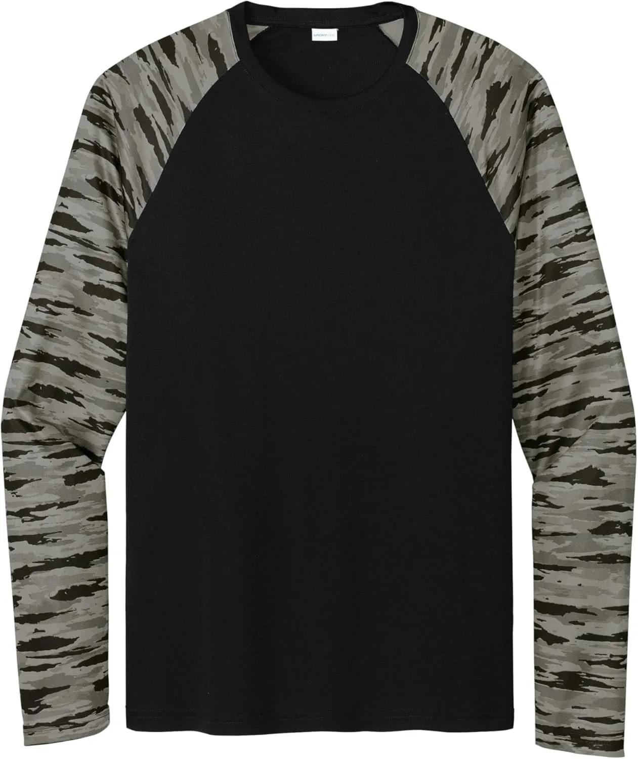 

SPORT-TEK Unisex Drift Camo Colorblock Long Sleeve Tee | Athletic Fit