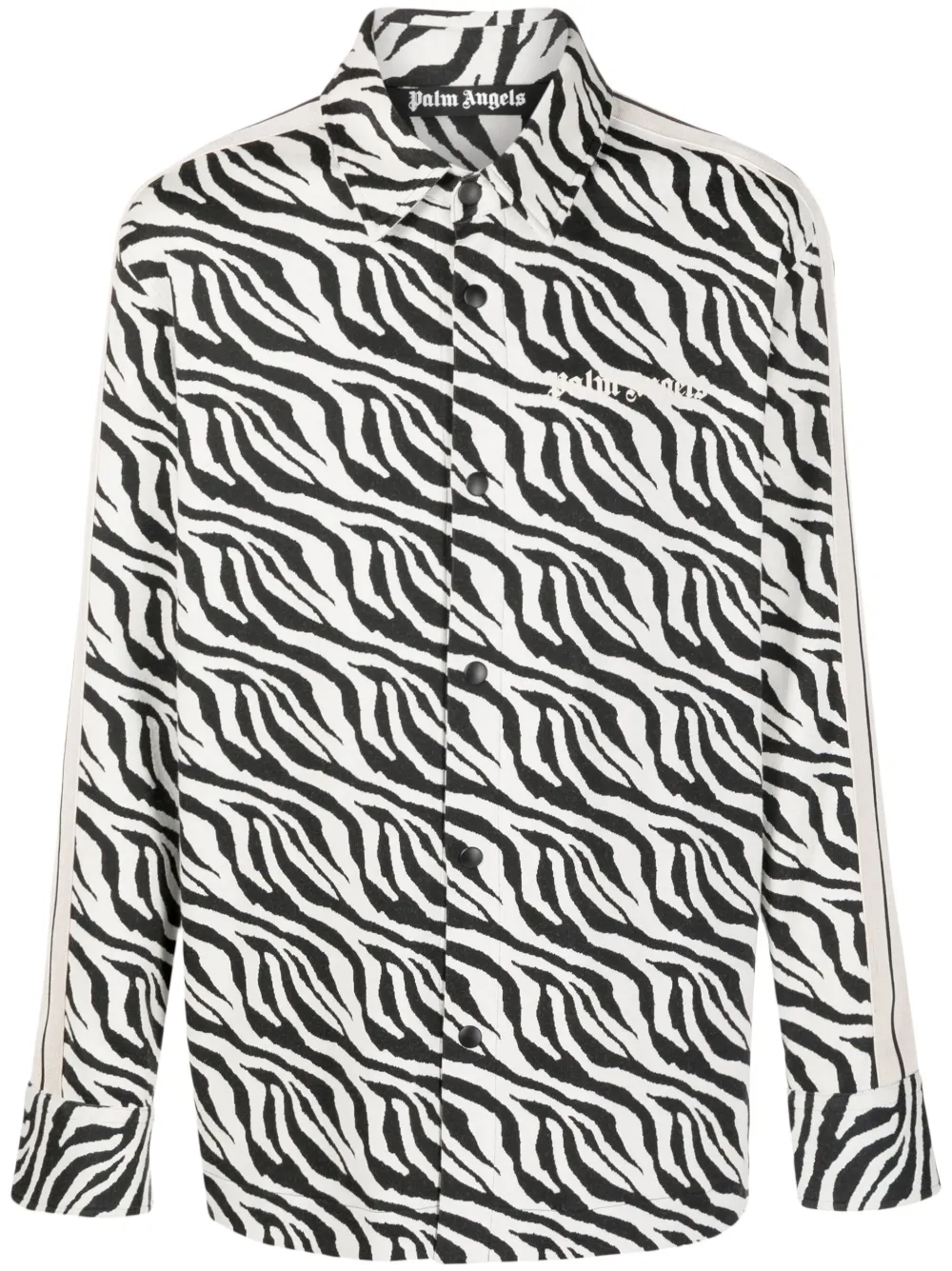 

Рубашка с зебровым принтом PALM ANGELS, черный