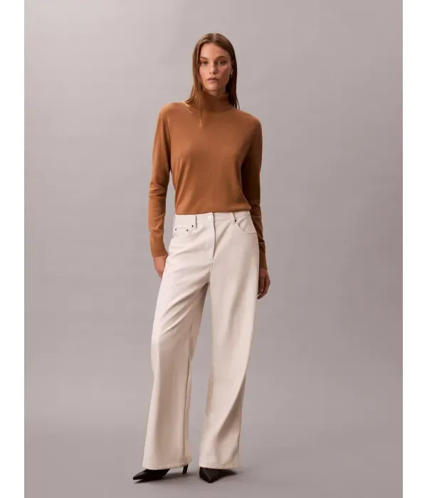 Водолазка regular fit Calvin Klein, коричневый — фото 2