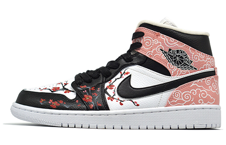 

Кроссовки Air JORDAN 1 Vintage Basketball Shoes Women's Mid-Top Black Pink