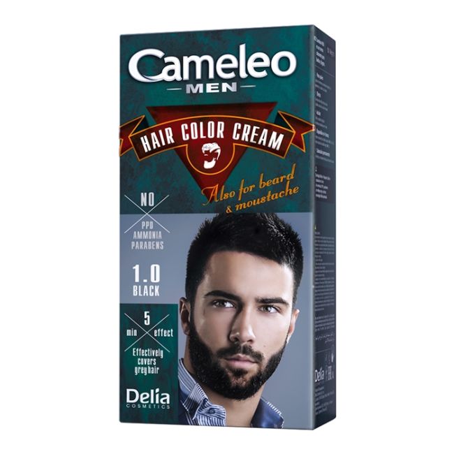 

Художественная краска для волос, бороды, усов и бакенбард Cameleo, цвет 1.0 black