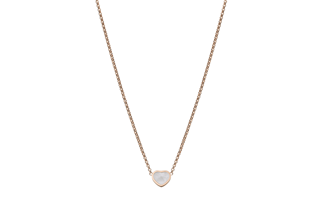 

Chopard 18kt Rose Gold My Happy Heart ожерелье из перламутра