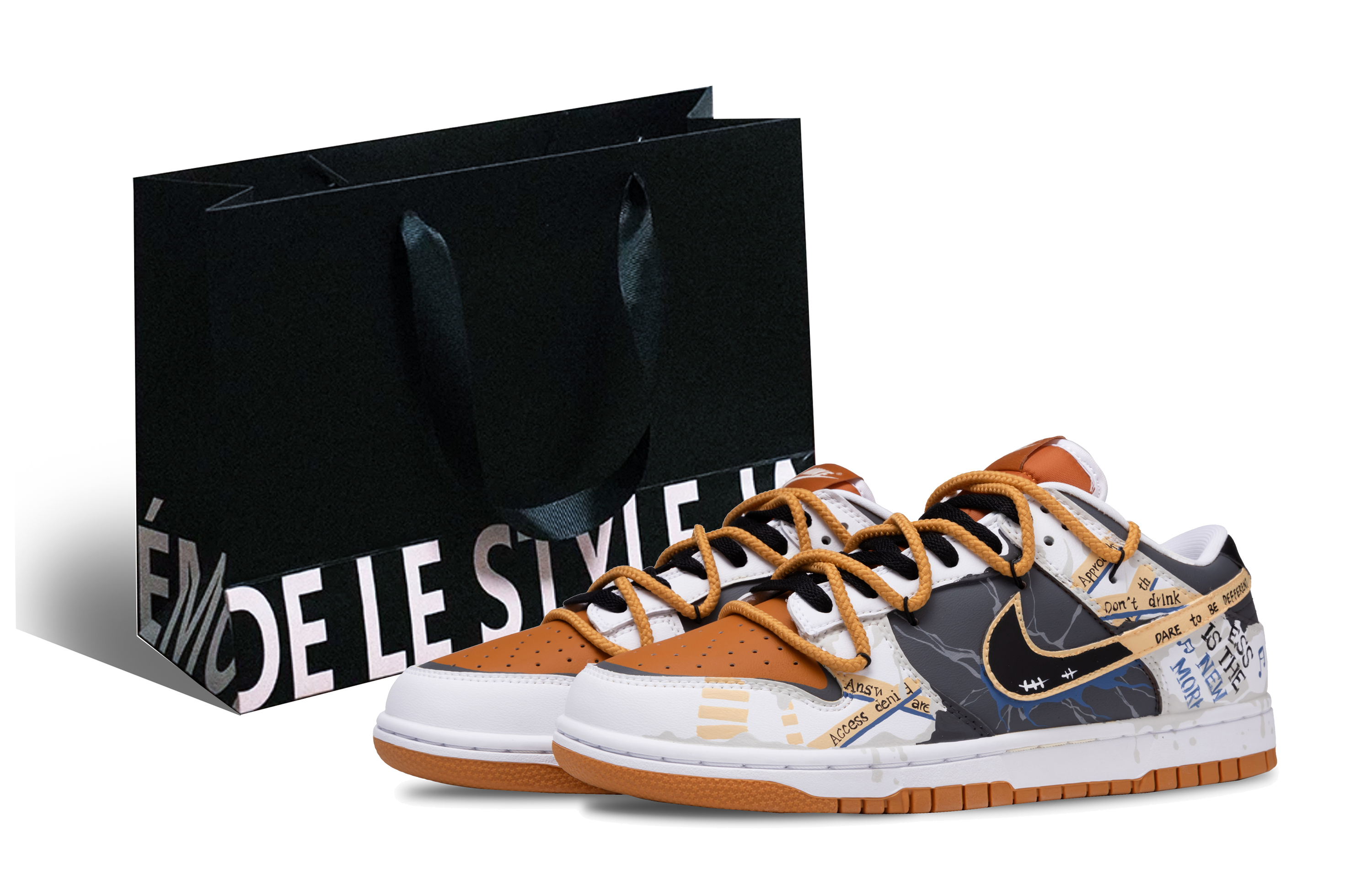 

Nike Кроссовки для скейтбординга Dunk Freedom Of Everything Low Top, мужские, белые, серые, коричневые