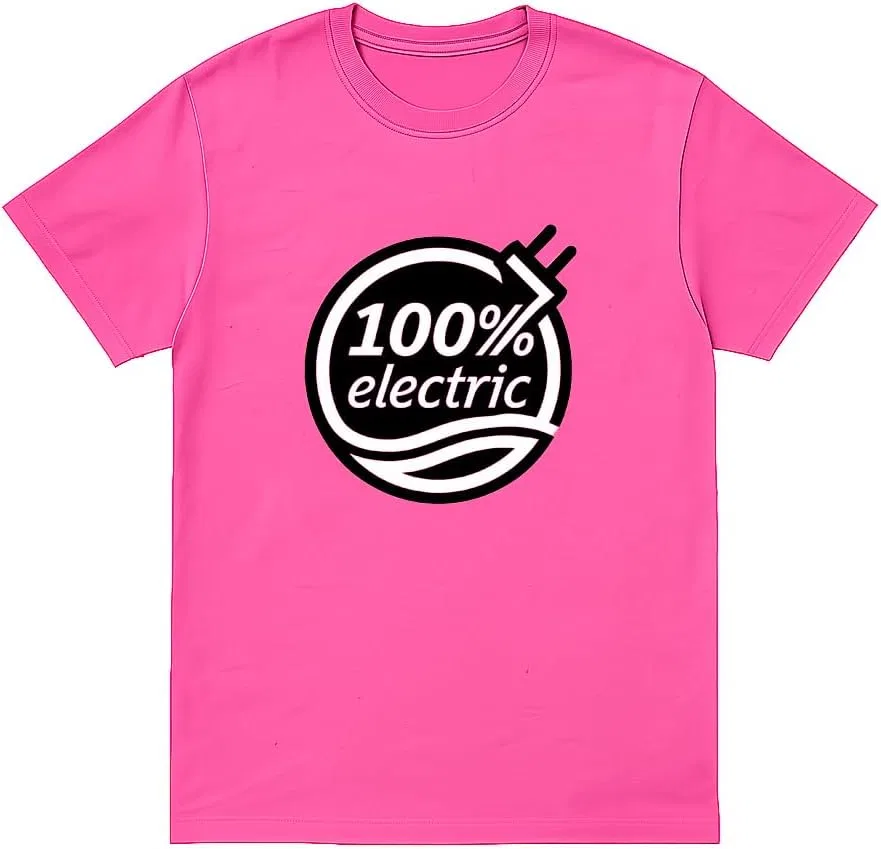Generic Футболка Unisex 100% хлопок черная с принтом Electric EV Plug, размеры S, M, L, XL, XXL