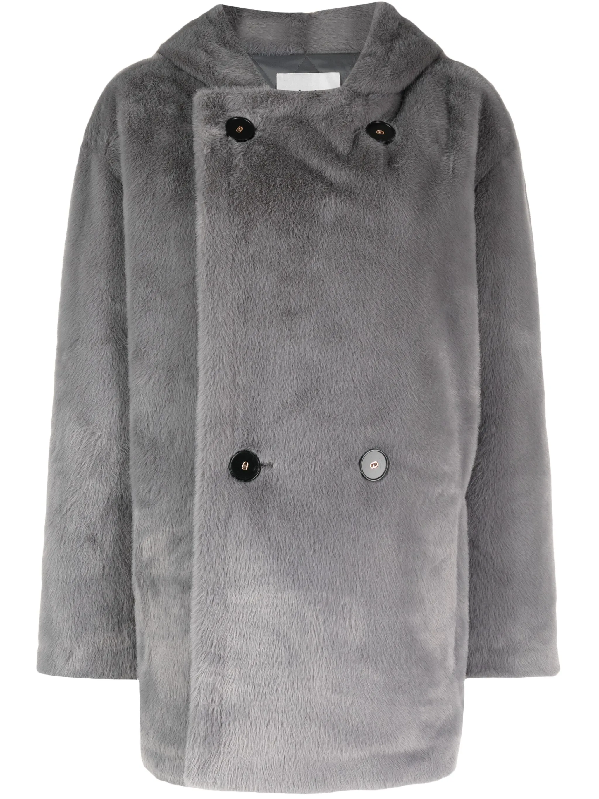 

Двубортная шуба из искусственного меха B+Ab, серый