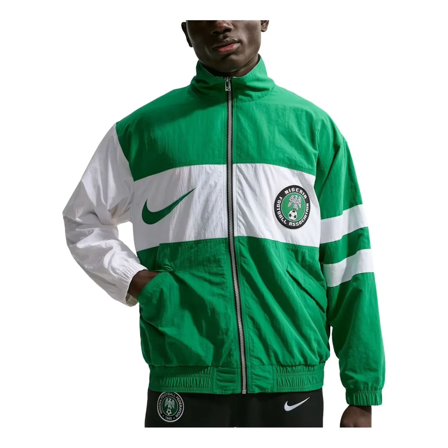 Реплика спортивной куртки Nike Nigeria 1996 Reissue 'Зеленый, белый, черный'