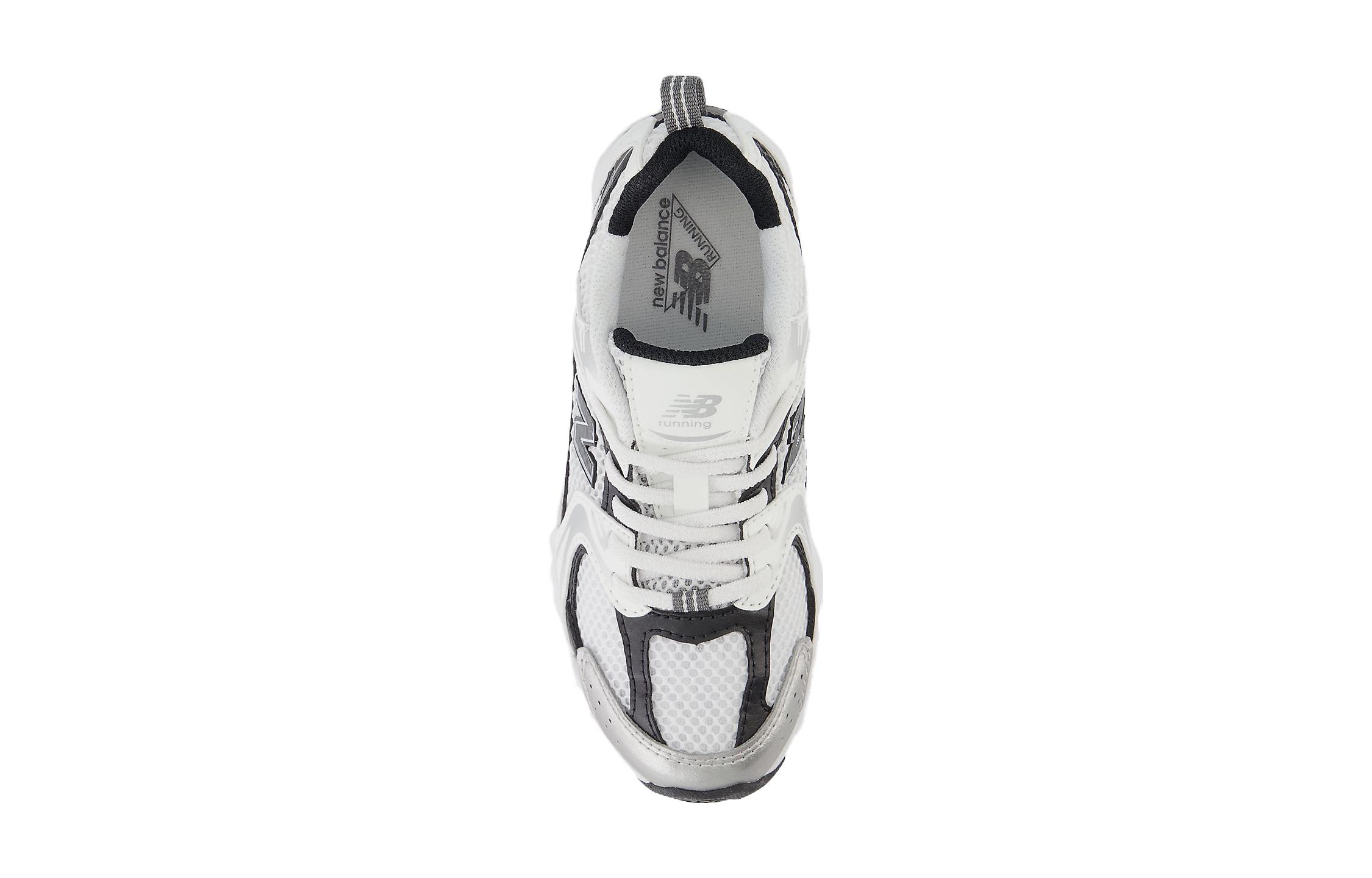 Износостойкие низкие детские повседневные кроссовки White Black Kids' New Balance — фото 4