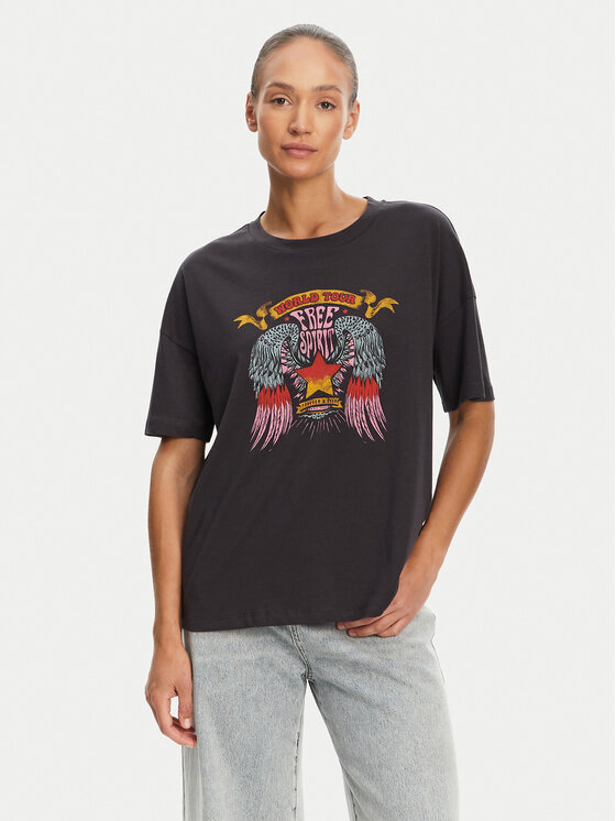 

Футболка relaxed fit Ida 27034417 Noisy May, серый