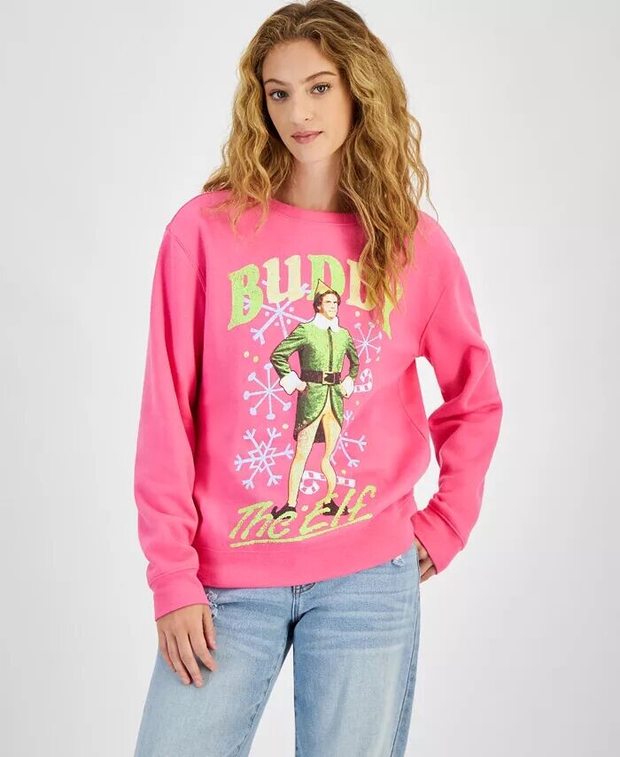 

Рождественский свитшот с круглым вырезом от Juniors Buddy The Elf Love Tribe, розовый