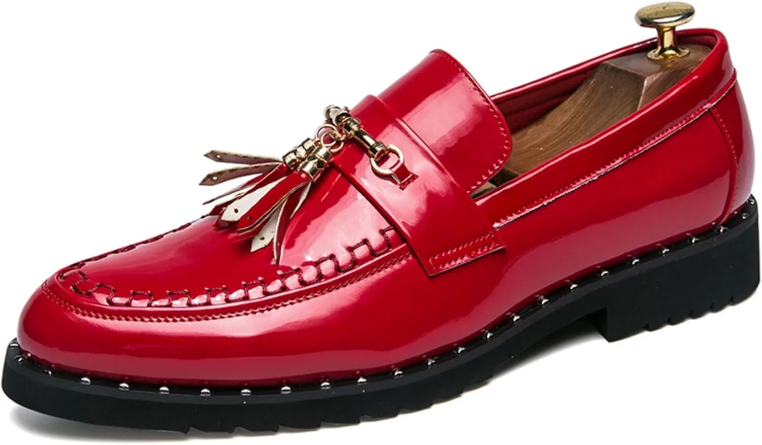 Лоферы на каждый день, Patent Leather, Black White Red