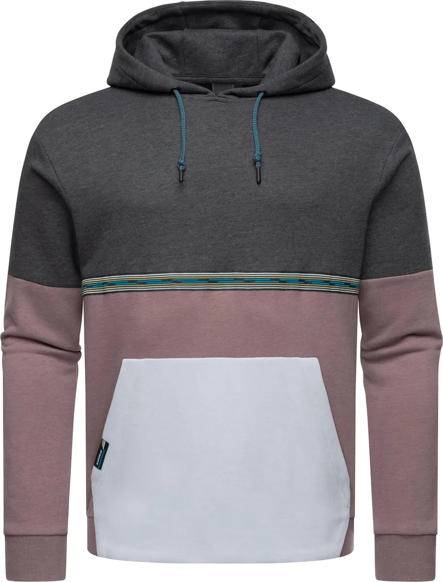 

Ragwear Hoodie "Blocky Hoody", спортивная мужская толстовка с блочными полосками, черный