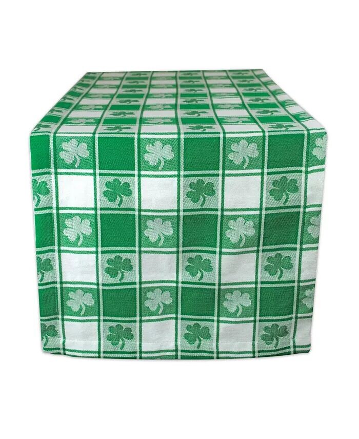 

Тканая дорожка для стола в клетку Shamrock Design Imports, зеленый