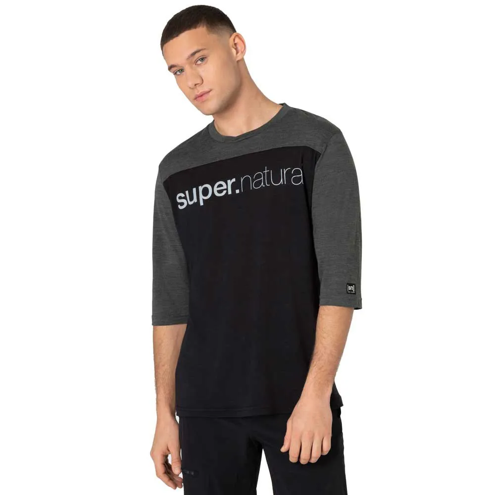 

Футболка Super.natural Contrast 3/4 sleeve, черный