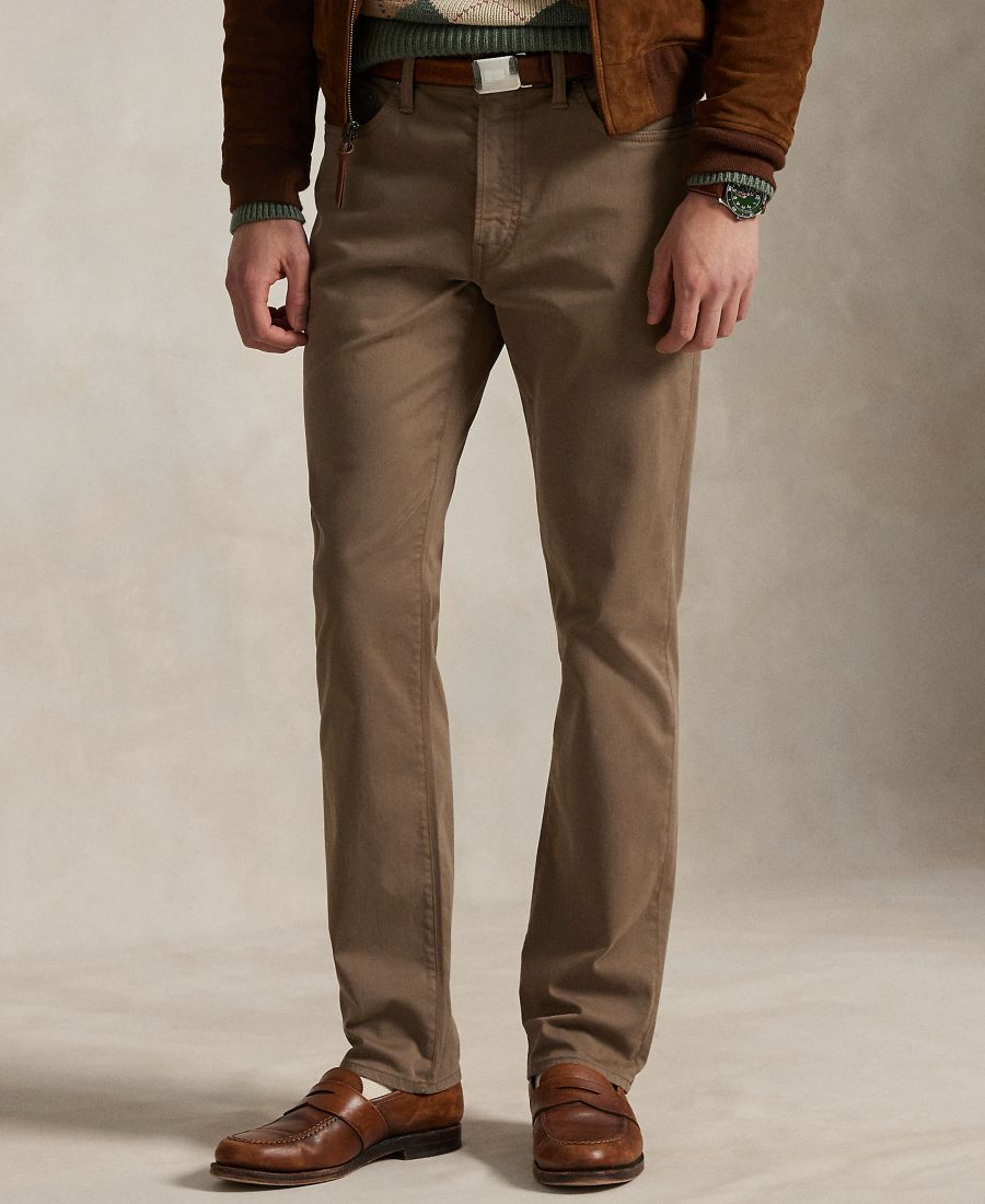 

Мужские брюки Varick Slim Straight из эластичного атласа Polo Ralph Lauren, Dark Taupe