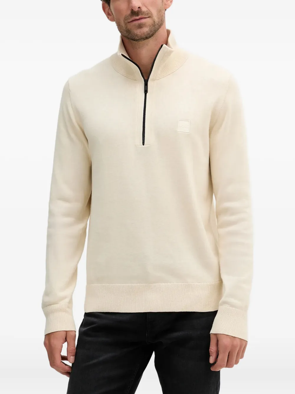 

Свитер с вышитым логотипом BOSS, белый