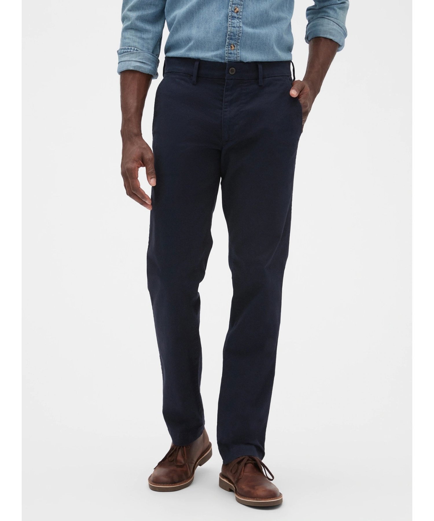 Брюки Gapflex Essential Khaki Straight Fit Gap, NEW_CLASSIC_NAVY