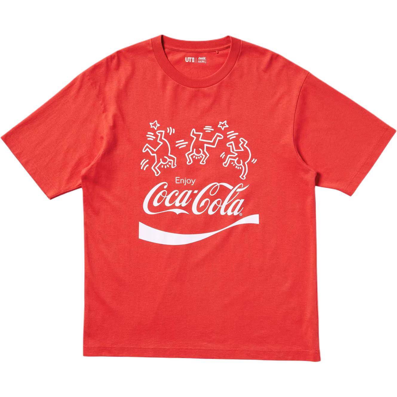 

Футболка унисекс красная Keith Haring X Coca Cola коллаборация UNIQLO