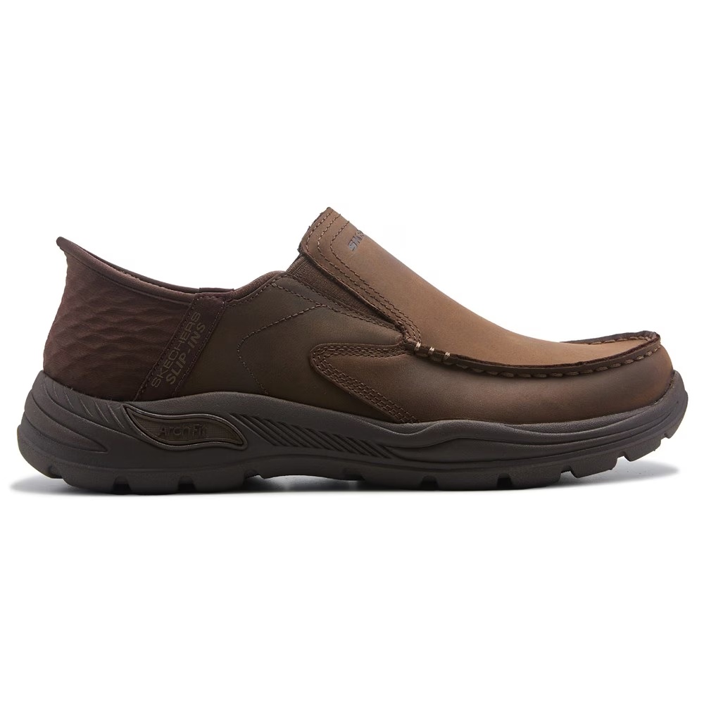 Туфли без шнурков с арочной поддержкой Skechers Slip-Ins Arch Fit Motley Leather, cocoa brown — фото 2