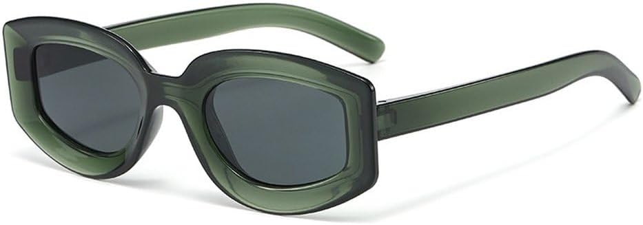 

SO&EI Модные квадратные солнцезащитные очки Jelly Color для женщин, защита от УФ-излучения UV400, ретро-стиль, панк-стиль, синие и розовые солнцезащитные очки для мужчин SKFGNX, Green Grey