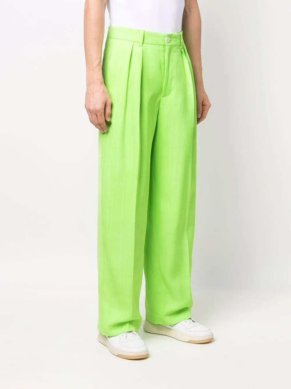 Широкие брюки Le Pantalon Mela JACQUEMUS, зеленый — фото 3