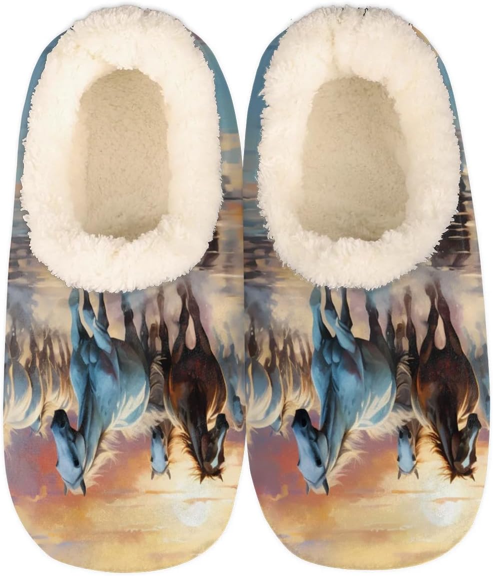 

Домашние тапочки для женщин и мужчин, мягкие уютные тапочки-носки с противоскользящей подошвой для дома и улицы Yppahhhh, Horse