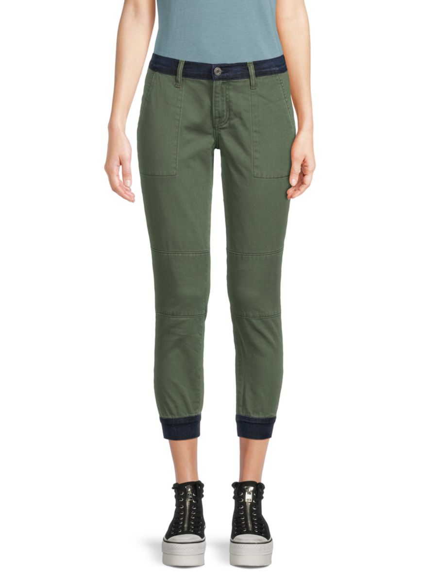 

Двухцветные укороченные брюки-джоггеры Etienne Marcel, цвет Military