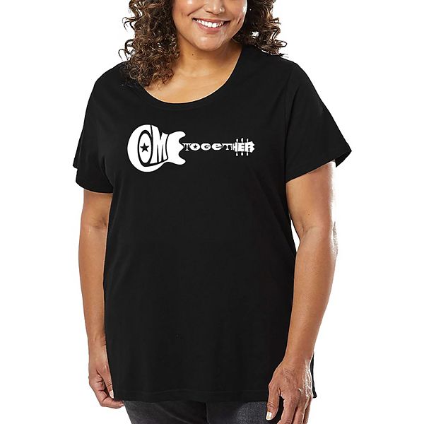 

Футболка с принтом для женщин plus size - come together La Pop Art, Black