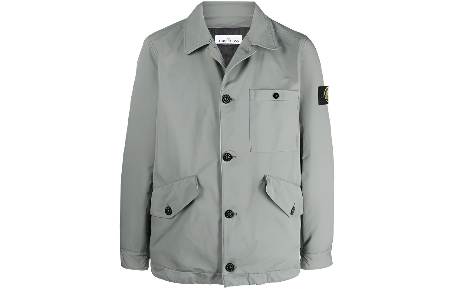 

Куртка мужская серо-зеленая STONE ISLAND, Зеленый, Куртка мужская серо-зеленая STONE ISLAND