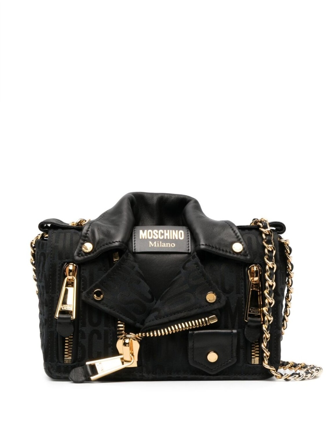 

Moschino сумка на плечо Biker с логотипом, черный