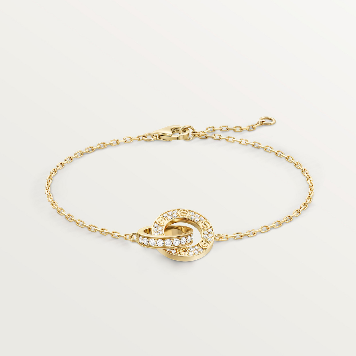 

Браслет Cartier Bracelet LOVE, sur chaîne, pavé, желтое золото