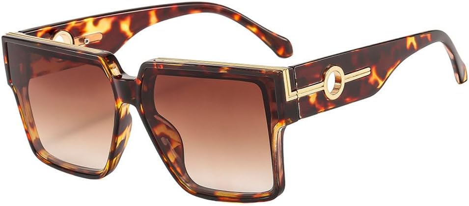 

Женские солнцезащитные очки в винтажном стиле с крупной оправой, мужские модные роскошные солнцезащитные очки с защитой от УФ-излучения UV400, леопардовый принт, один размер TYUVIVO, Leopard