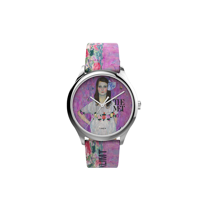 

TIMEX Часы THE MET Collaboration Collection Wrist Watch Quartz Movement Leather Strap 40mm Purple Watch Dial Men's Watch, KLIMT