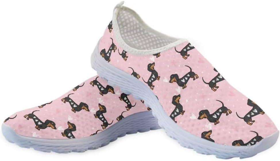 

Рождественские кроссовки Jeiento для женщин и мужчин, модные сетчатые спортивные кроссовки для повседневной носки, противоскользящие, дышащие тренеры сетчатые кроссовки, черный/розовый