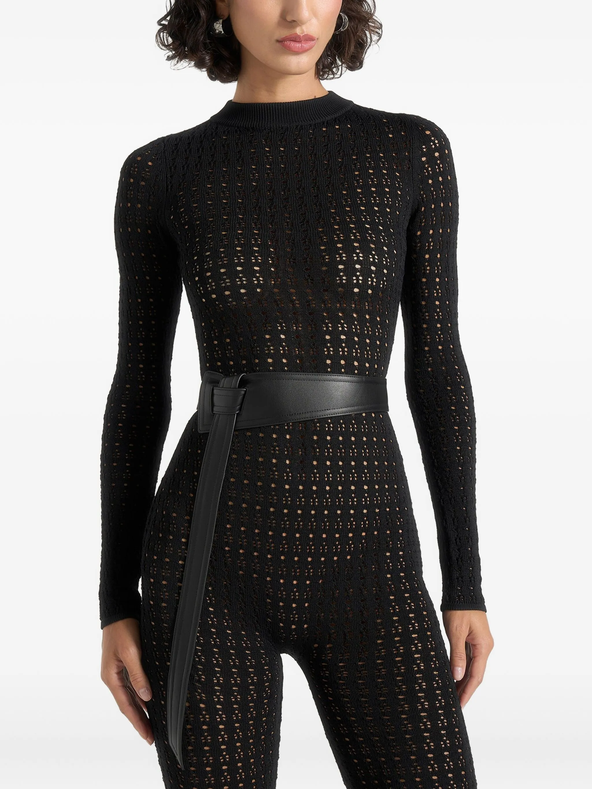 

Ажурный комбинезон Tiana с длинными рукавами Manière De Voir, черный