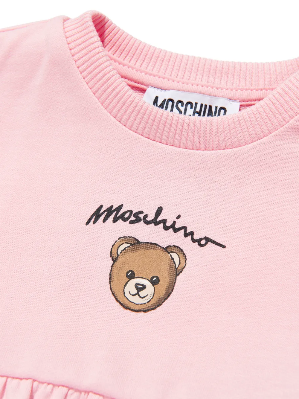 Платье с карманом и принтом "Тедди" Moschino Kids, розовый — фото 3