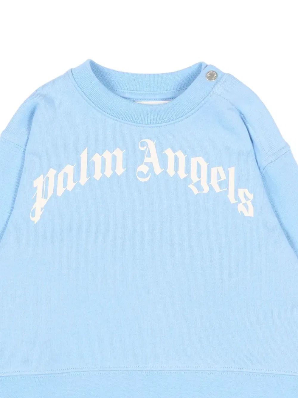 Свитшот с принтом-логотипом и круглым вырезом Palm Angels Kids, синий — фото 3