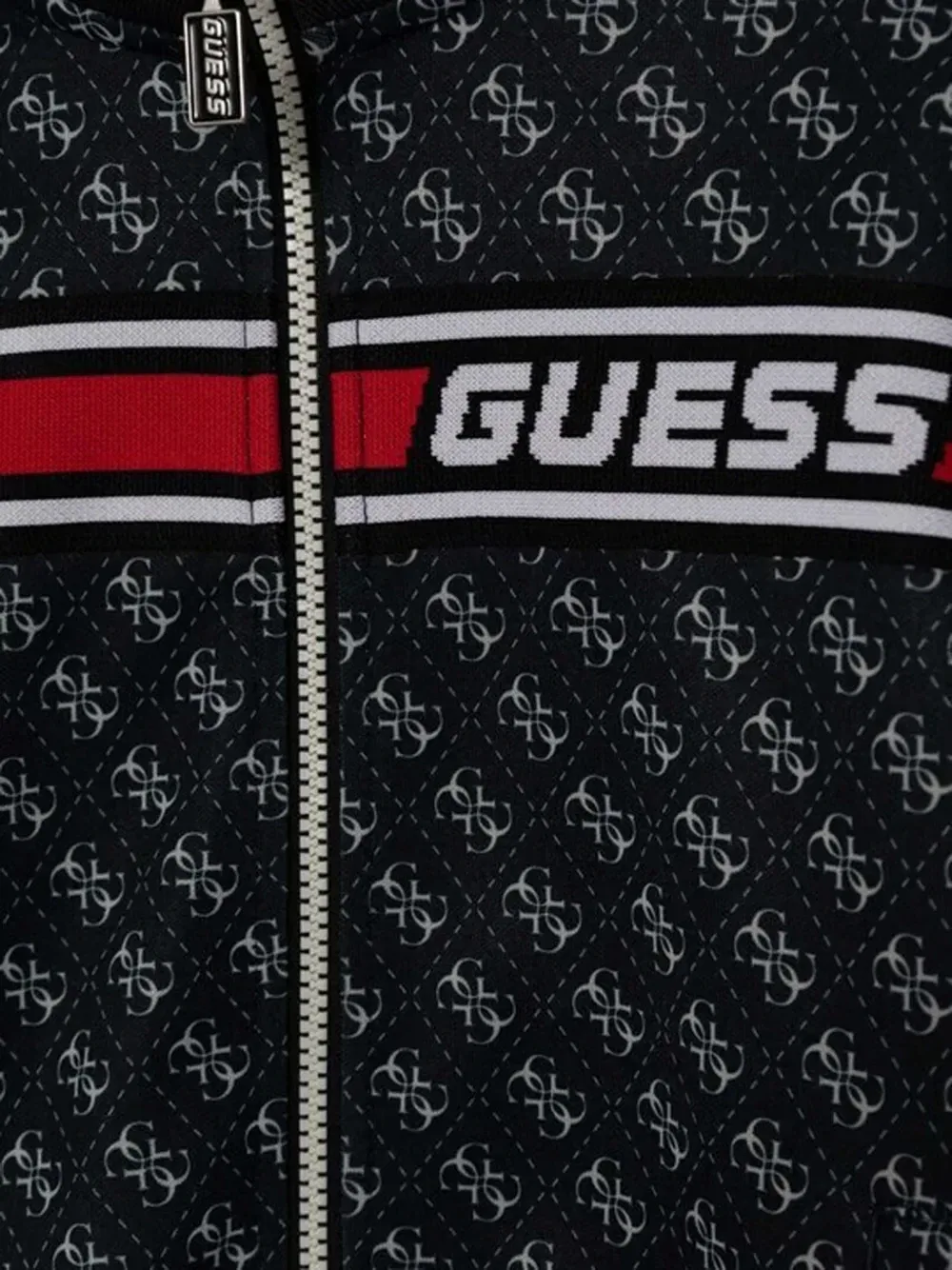 Толстовка на молнии с узором GUESS Kids, черный — фото 3