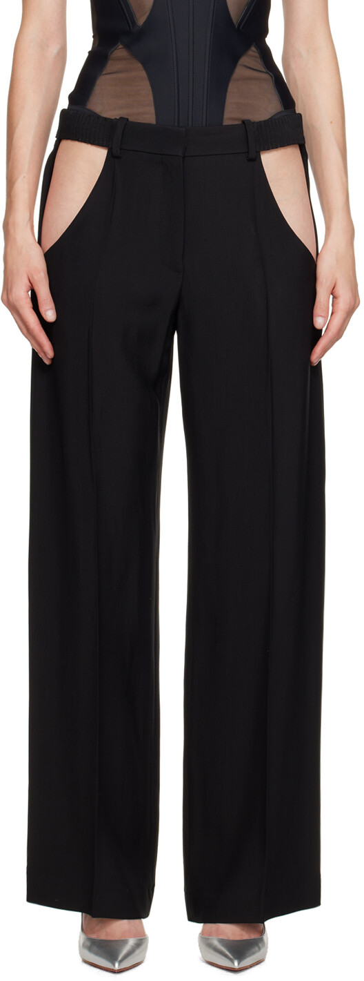 

Черные брюки с вырезом Mugler, цвет Black