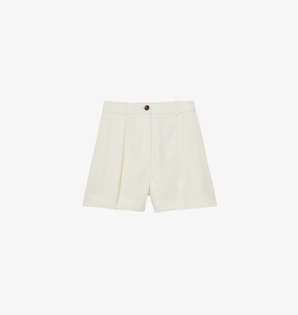

Тканые шорты Millie с завышенной талией и складками спереди Reiss, бежевый