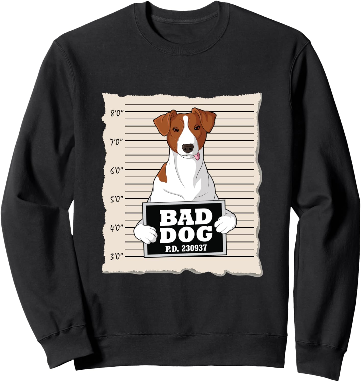 

Толстовка с изображением джек-рассел-терьера Magshot Guilty Dog, черная Bad Dog Mug Shot Jack Russell Terrier