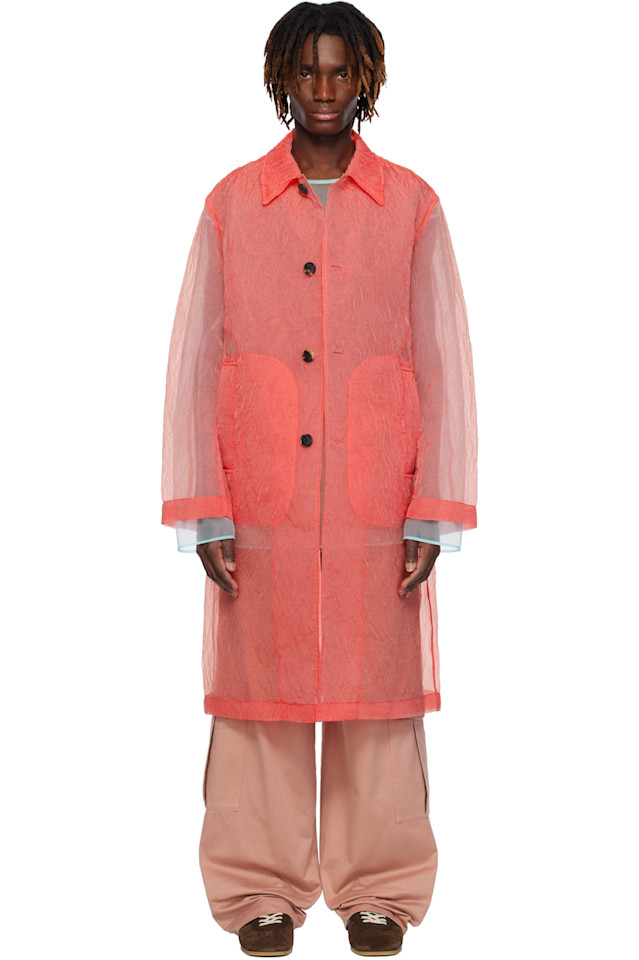 

Мятый жакет из органзы Dries Van Noten, красный