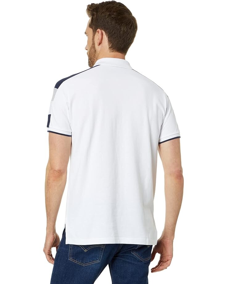 

Поло U.S. POLO ASSN. Short Sleeve Color-Block Pique Knit Polo Shirt, белый