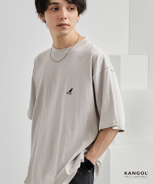 

Футболка оверсайз с коротким рукавом, вышитый логотип KANGOL, светло-серый