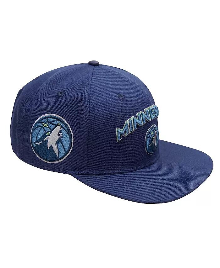 

Мужская темно-синяя шерстяная кепка с логотипом Minnesota Timberwolves Snapback Pro Standard, синий