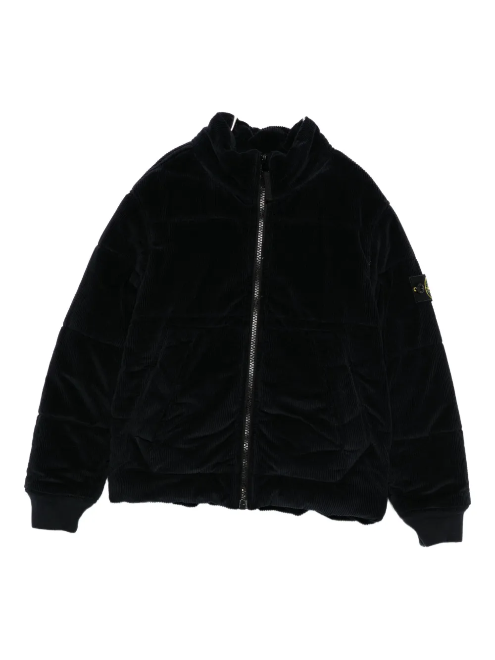 

Стеганая вельветовая куртка Stone Island Junior, черный
