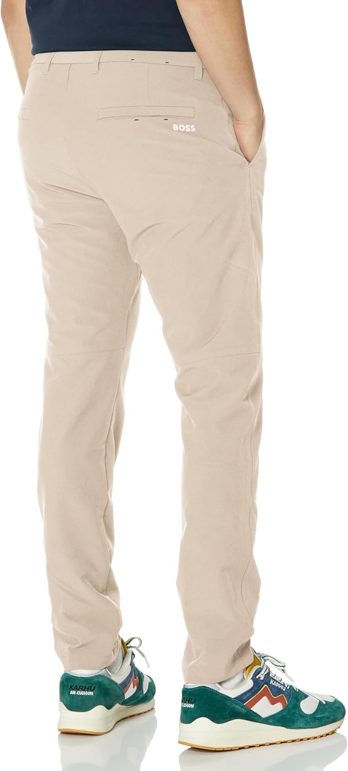 BOSS Мужские брюки Slim Fit с зауженным низом из технической спортивной ткани, Oxford Tan — фото 2