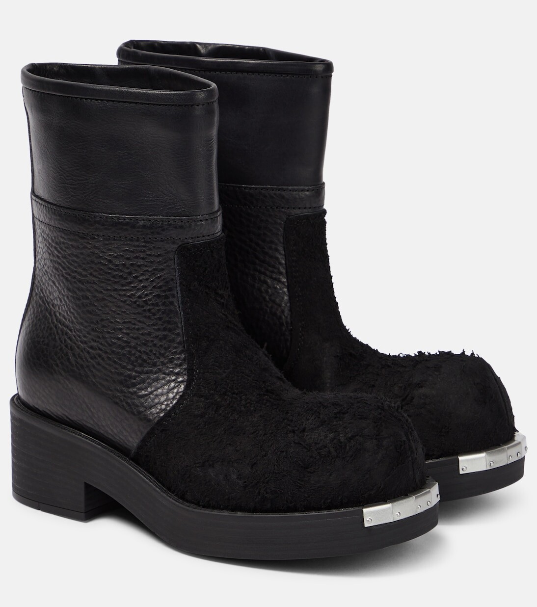 Ботильоны из кожи и замши Mm6 Maison Margiela, черный