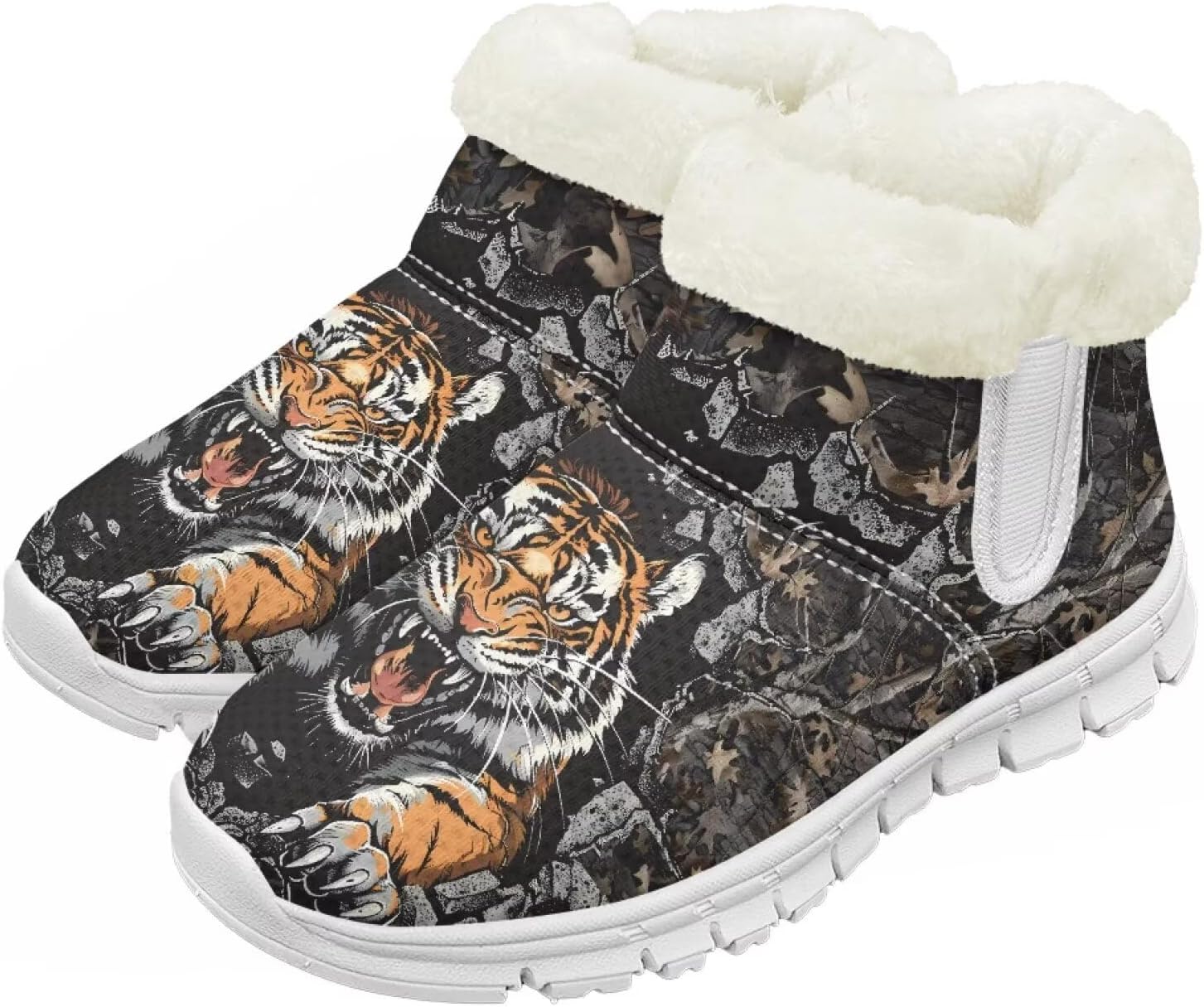 

Pzuqiu Детские водонепроницаемые зимние ботинки для снега - теплые, с меховой подкладкой для мальчиков и девочек (малыши/маленькие дети/старшие дети), белая подошва