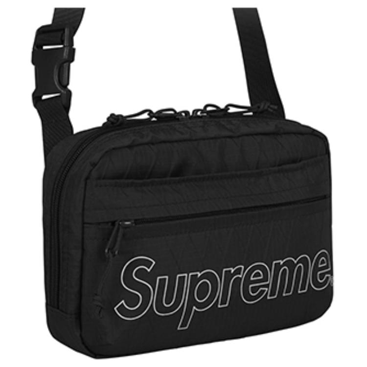 

Supreme Сумка через плечо из нейлоновой ткани FW18, обычная, унисекс, черная