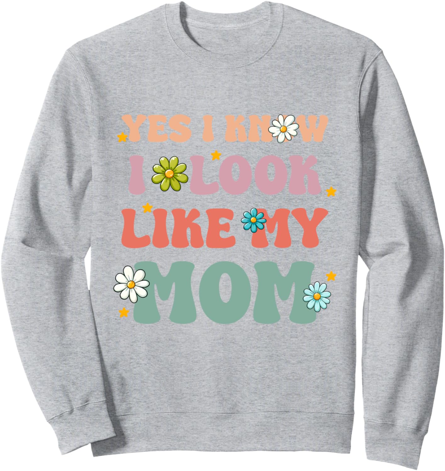 

Забавная толстовка ко Дню матери Я выгляжу так, как моя мама гордится собой Mother'S Day Humor Funny Mom Love Apparel, серый